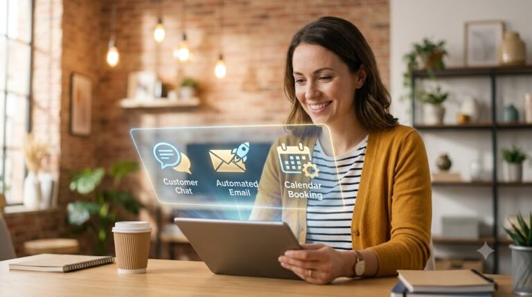 AI automation dashboard helping a small business automate customer support and business workflows